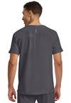 Pewter - Healing Hands 360 Men Scrub Top - Back View