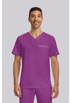 Plum Violet - Healing Hands 360 Men Scrub Top - Front View