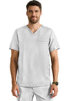 Silver Stone - Healing Hands 360 Men Scrub Top - Front View