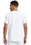 WHITE - Healing Hands 360 Men Scrub Top - Back View