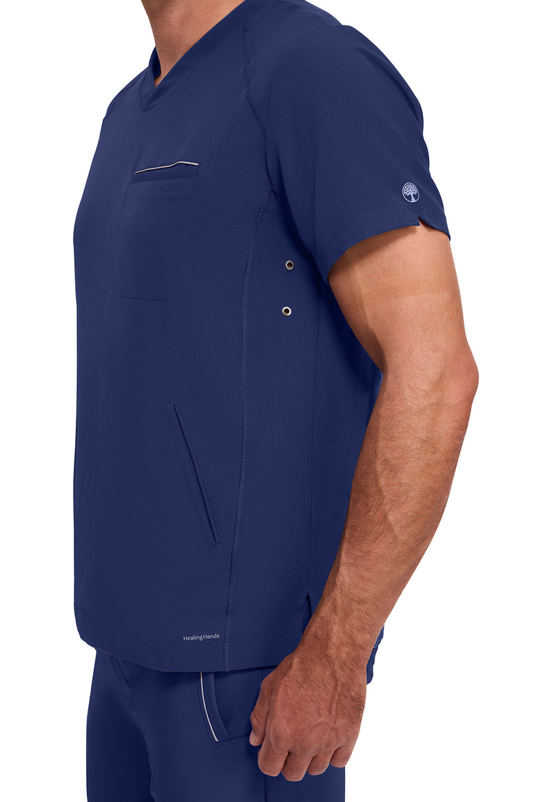Navy - Men's Steven Scrub Top (View 3)