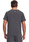 Pewter - Healing Hands 360 Men Scrub Top - Back View