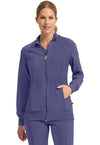 Grape - Cherokee IN Infinity Women Scrub Jacket - Front View