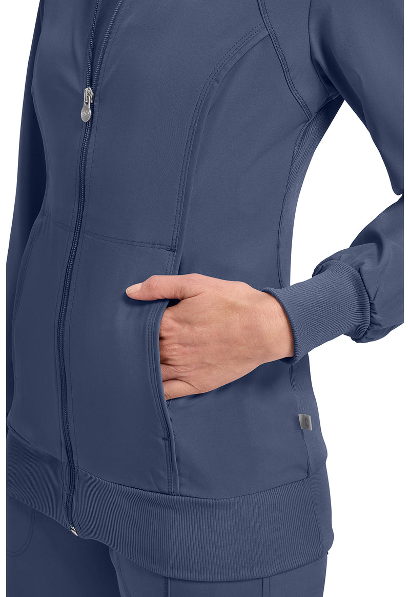 Navy - Women's Zip Front Scrub Jacket (View 3)