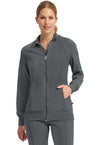 Pewter - Cherokee IN Infinity Women Scrub Jacket - Front View