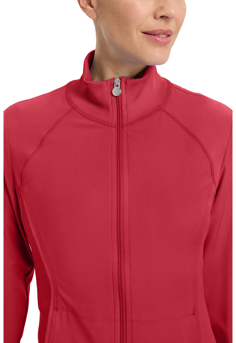 Red - Women's Zip Front Scrub Jacket (View 2)