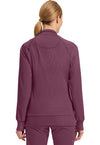 Wine - Cherokee IN Infinity Women Scrub Jacket - Back View