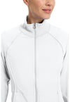 White - Women's Zip Front Scrub Jacket (View 2)