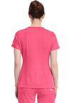 Carnation Pink - Healing Hands Works Women Scrub Top - Back View