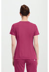Cherry Wine - Healing Hands Works Women Scrub Top - Back View