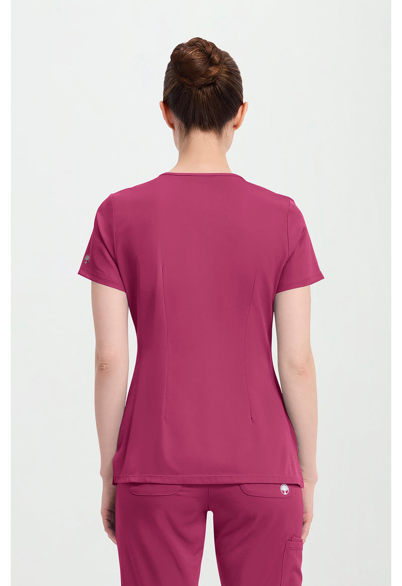 Cherry Wine - Healing Hands Works Women Scrub Top - Back View