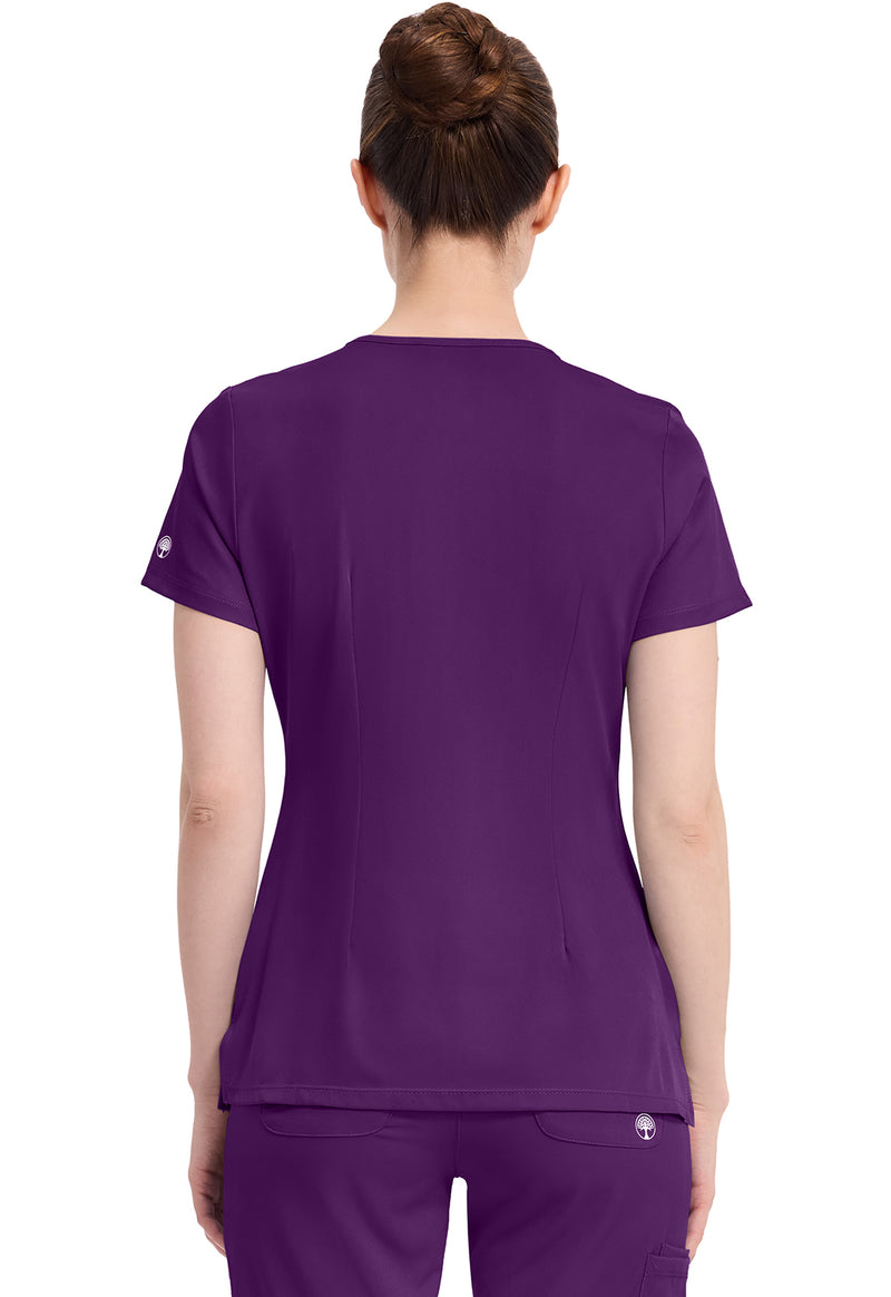 Eggplant - Healing Hands Works Women Scrub Top - Back View