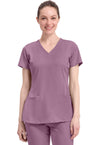 Meta Mauve - Healing Hands Works Women Scrub Top - Front View