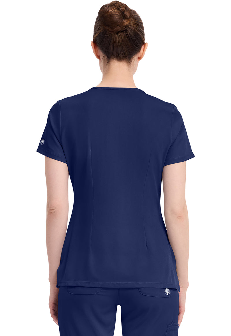 Navy - Healing Hands Works Women Scrub Top - Back View