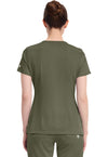 Olive - Healing Hands Works Women Scrub Top - Back View