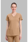 Sand Dunes - Healing Hands Works Women Scrub Top - Front View
