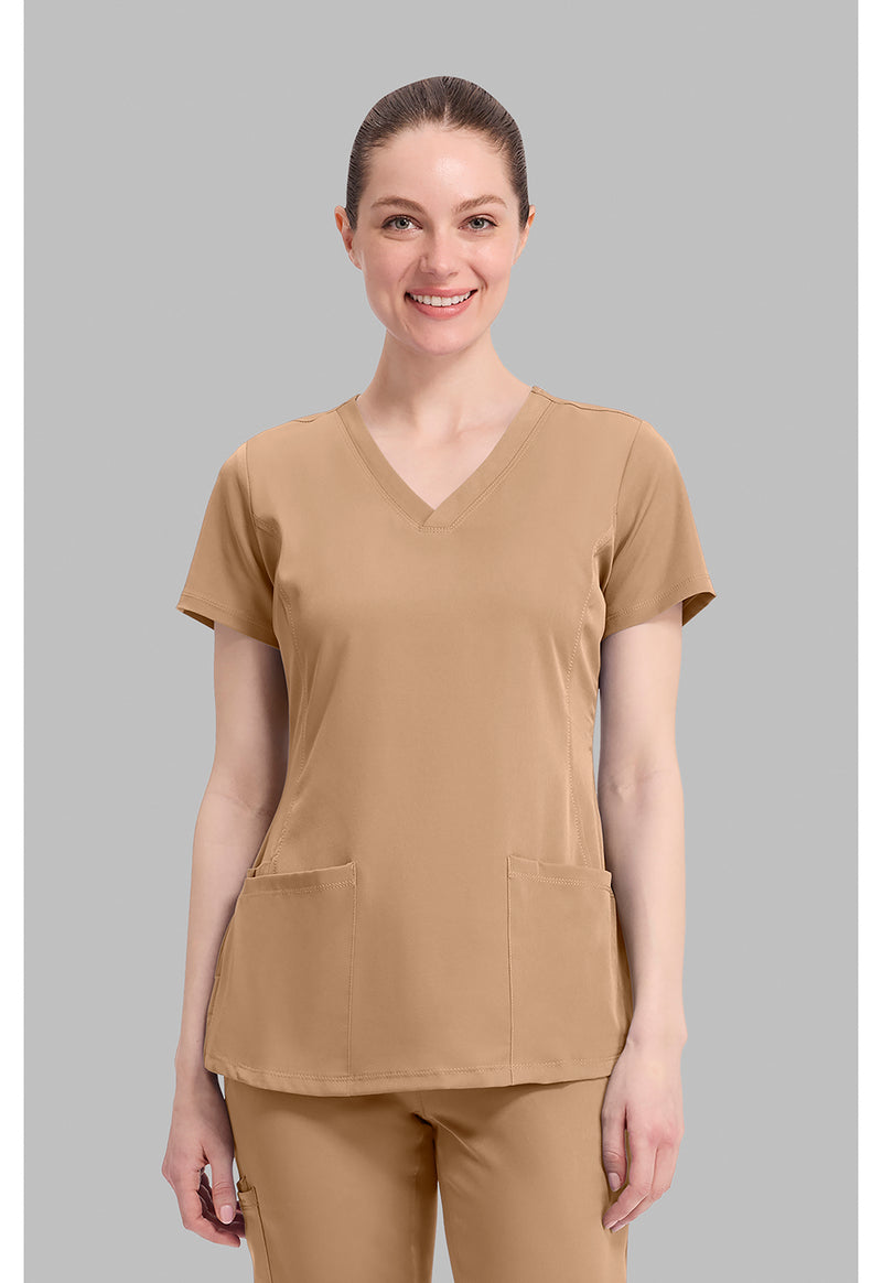 Sand Dunes - Healing Hands Works Women Scrub Top - Front View