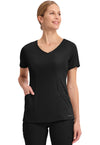 BLACK - Healing Hands Works Women Scrub Top - Front View