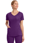 Eggplant - Healing Hands Works Women Scrub Top - Front View