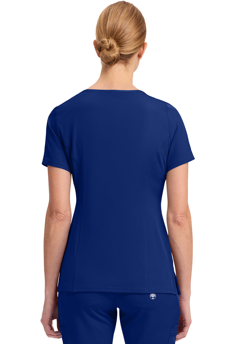 Galaxy Blue - Healing Hands Works Women Scrub Top - Back View
