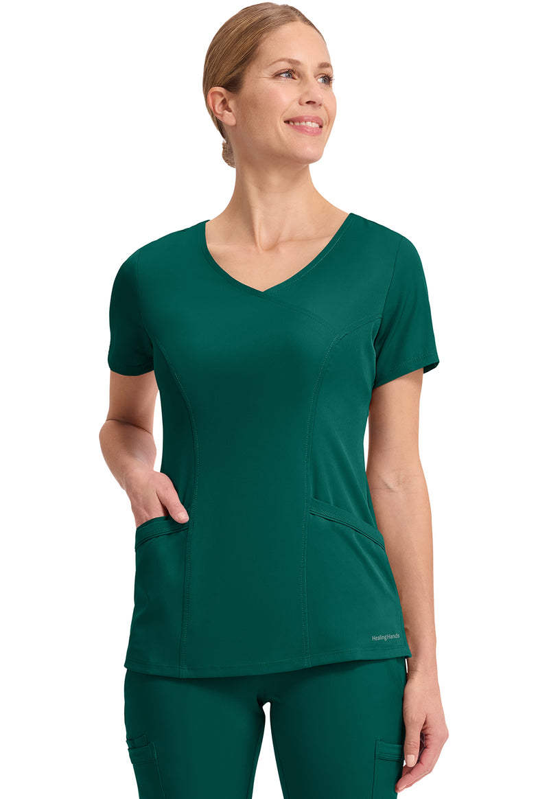 Hunter - Healing Hands Works Women Scrub Top - Front View