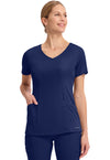 Navy - Healing Hands Works Women Scrub Top - Front View