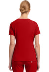 Red - Healing Hands Works Women Scrub Top - Back View