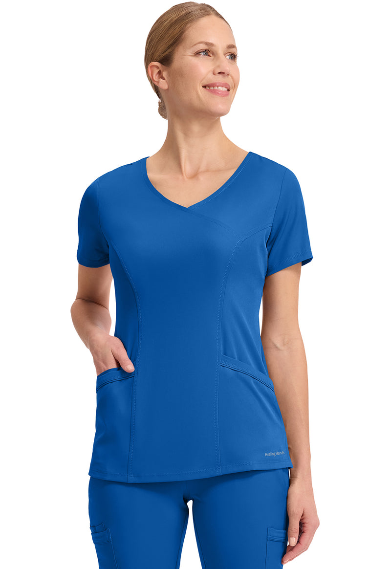 Royal - Healing Hands Works Women Scrub Top - Front View
