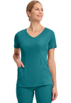 TEAL - Healing Hands Works Women Scrub Top - Front View