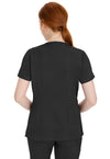 BLACK - Healing Hands Works Women Scrub Top - Back View