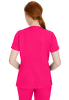 Carnation Pink - Healing Hands Works Women Scrub Top - Back View