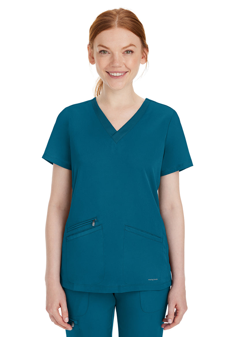 Caribbean - Healing Hands Works Women Scrub Top - Front View