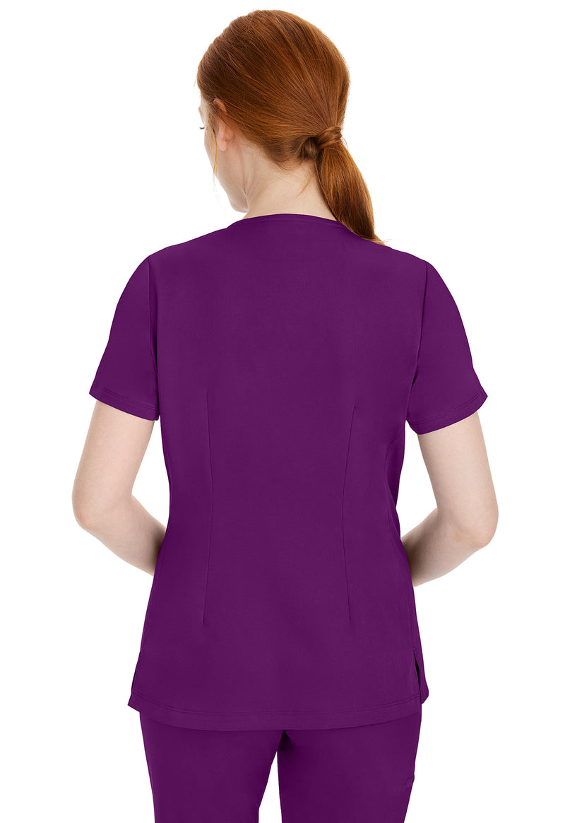 Eggplant - Healing Hands Works Women Scrub Top - Back View
