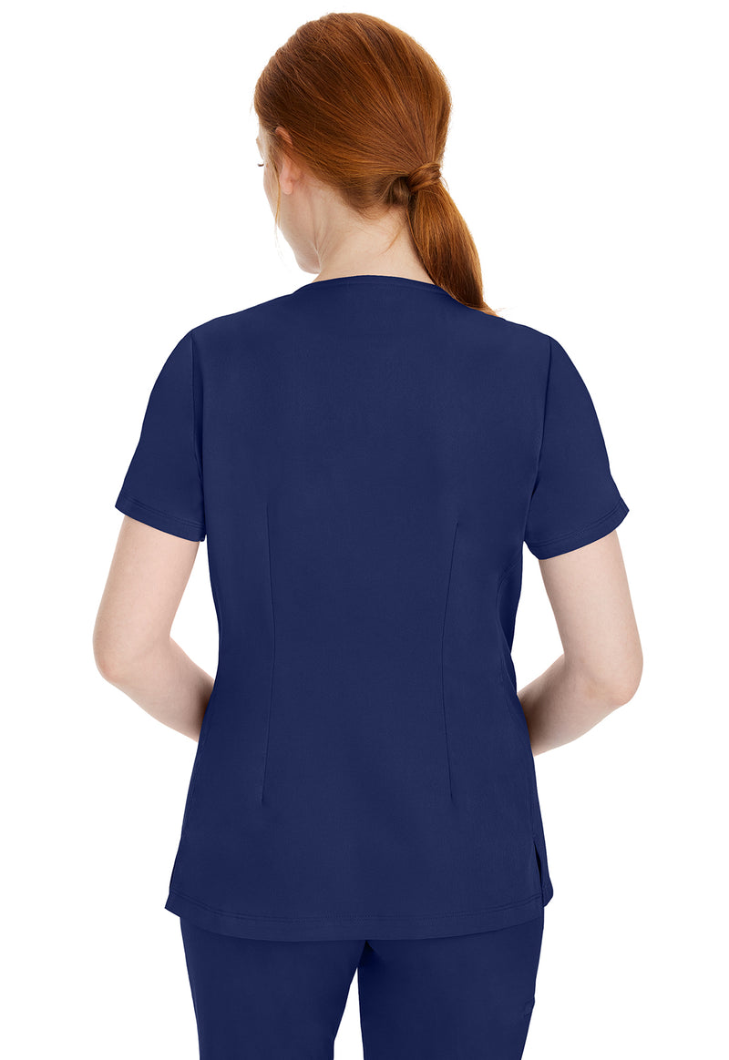 Navy - Healing Hands Works Women Scrub Top - Back View