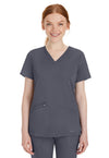 Pewter - Healing Hands Works Women Scrub Top - Front View