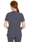 Pewter - Healing Hands Works Women Scrub Top - Back View