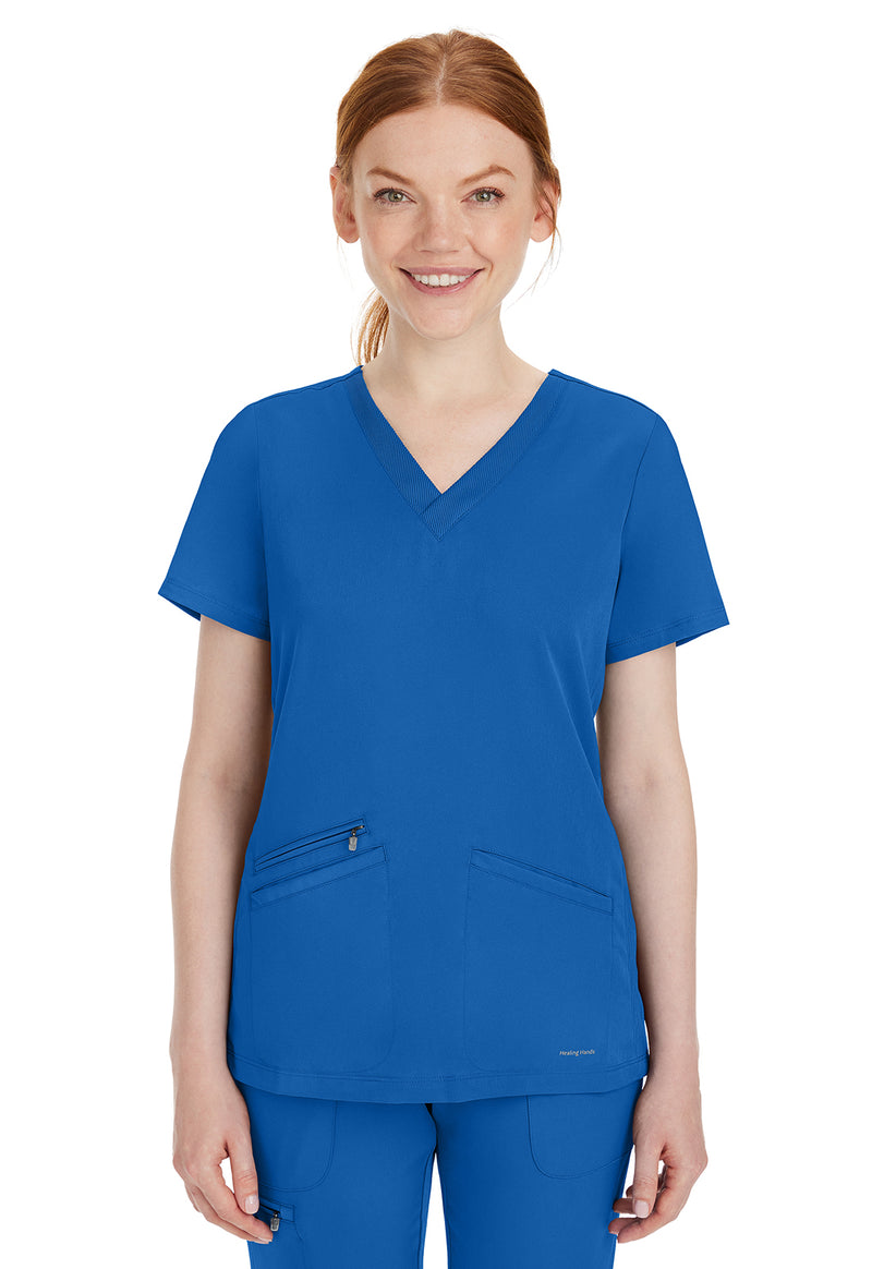 Royal - Healing Hands Works Women Scrub Top - Front View