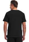 BLACK - Healing Hands Works Men Scrub Top - Back View
