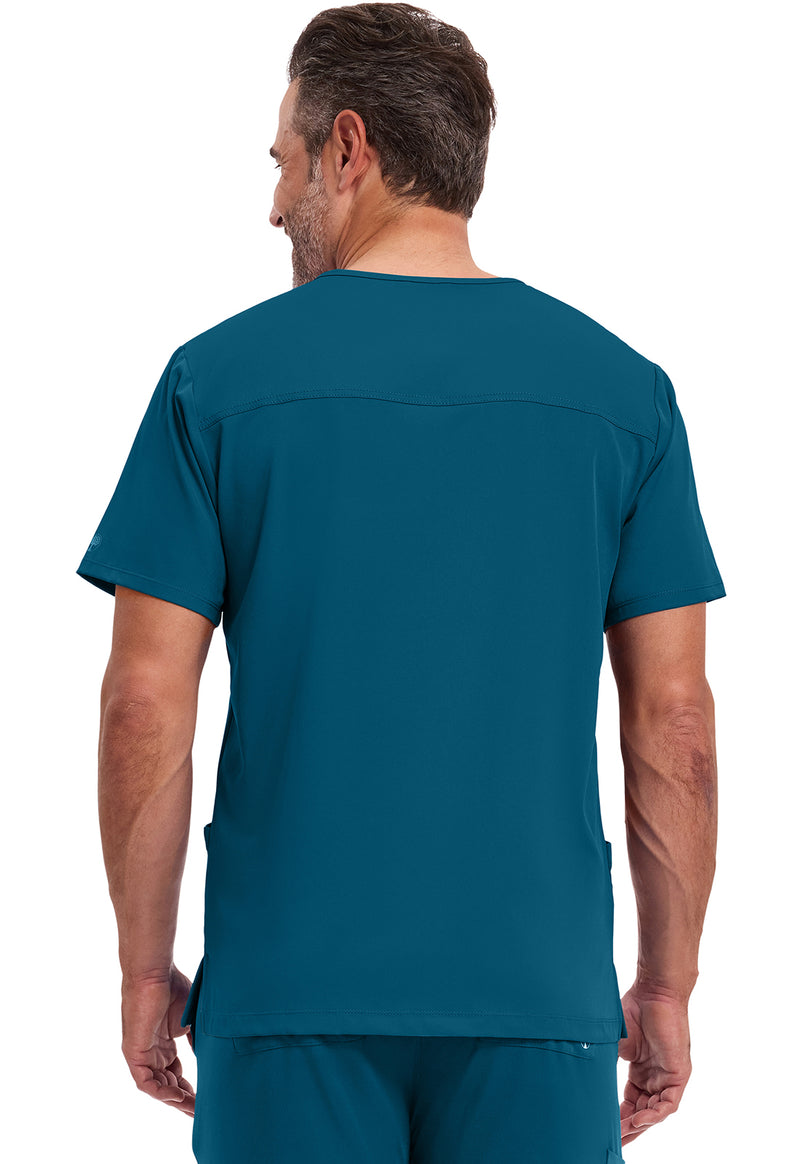 Caribbean - Healing Hands Works Men Scrub Top - Back View