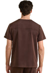 Dark Chocolate - Healing Hands Works Men Scrub Top - Back View