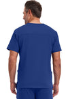 Galaxy Blue - Healing Hands Works Men Scrub Top - Back View