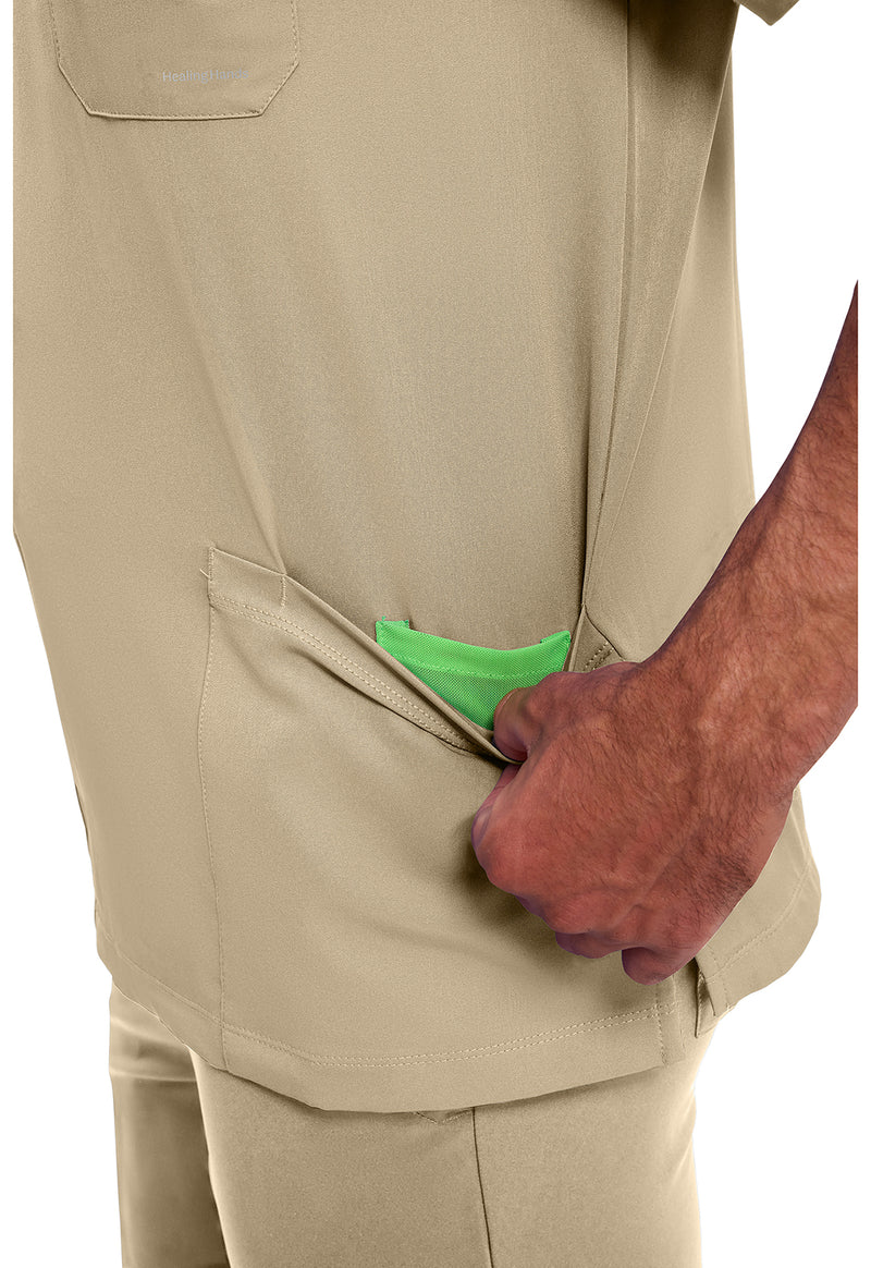 Khaki - Men's Mathew Scrub Top (View 3)