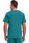 TEAL - Healing Hands Works Men Scrub Top - Back View