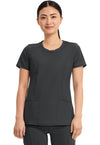 Black - Cherokee IN Infinity Women Scrub Top - Front View