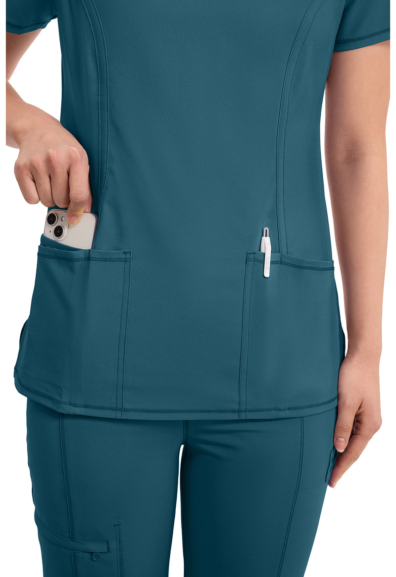 caribbean blue - Round Neck Top (View 4)