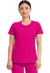 Carmine Pink - Cherokee IN Infinity Women Scrub Top - Front View