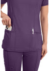Eggplant - Women's Round Neck Scrub Top (View 4)