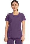 Eggplant - Cherokee IN Infinity Women Scrub Top - Front View