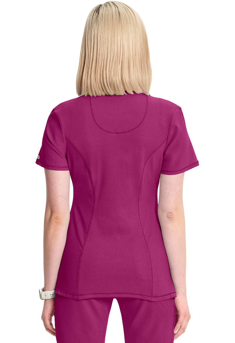 Future Fuchsia - Cherokee IN Infinity Women Scrub Top - Back View