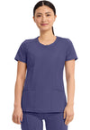 Grape - Cherokee IN Infinity Women Scrub Top - Front View